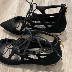 7.5W wide width Rockport Totalmotion Trutech lace up, low Gold heel, like new